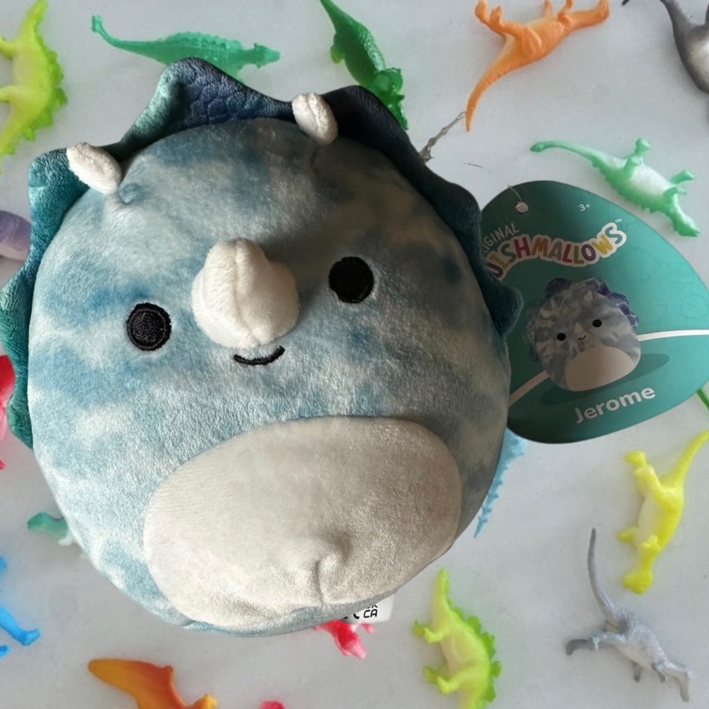 Squishmallows Jerome the Triceratops 7”, Member of the Prehistoric Squad NWT